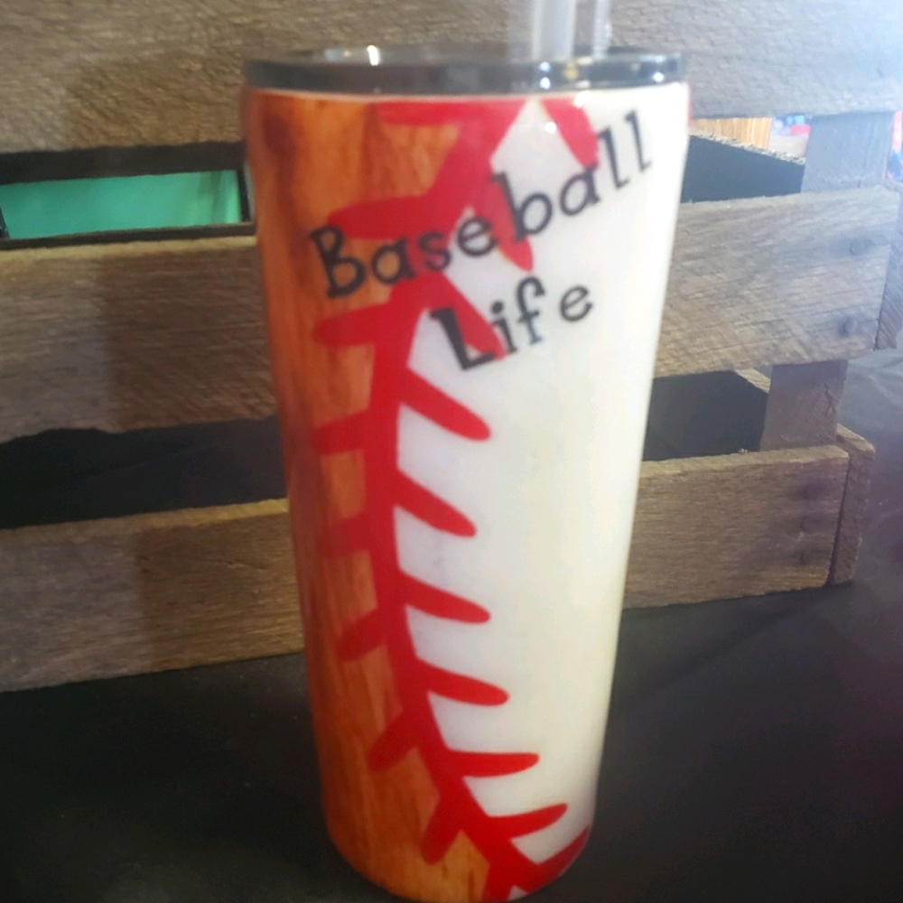 24 oz hogg custom baseball life tumbler